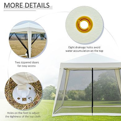 10'x10' Outdoor Camping Tent with Slant Legs & Mesh Sidewalls