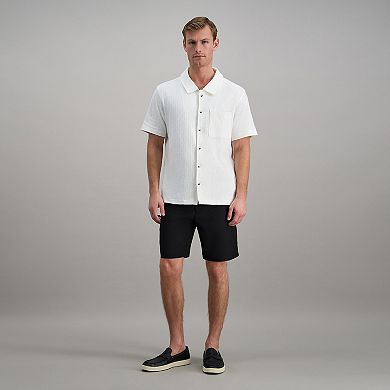 Men's Haggar® Short Sleeve Knit Jacquard Button Down Casual Shirt