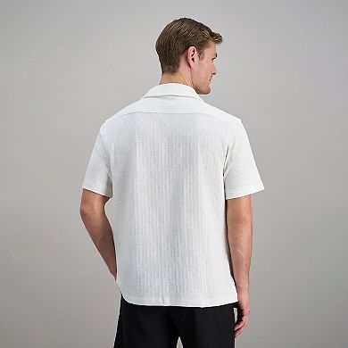 Men's Haggar® Short Sleeve Knit Jacquard Button Down Casual Shirt