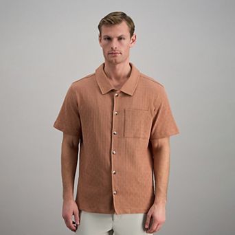 Men's Haggar® Short Sleeve Knit Jacquard Button Down Casual Shirt