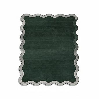 Washable Scalloped Rug，Ultra-Soft Gradient Entryway Runner Rug，Non-Slip，Non-Shedding