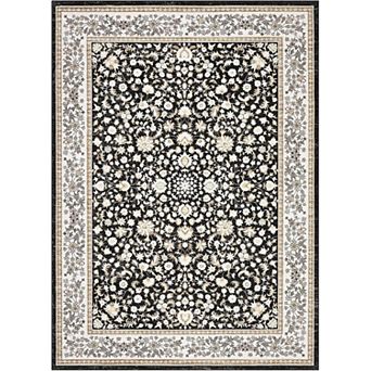 Vintage Washable Area Rug for Living Room Bedroom Home Office, Soft Low Pile with Rubber Backing