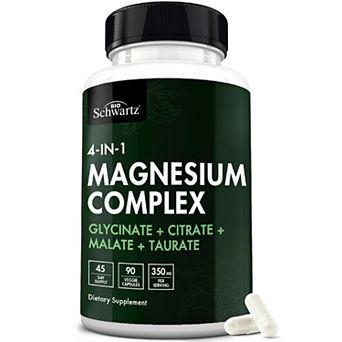 Bioschwartz Magnesium Complex Supplement, Supports Heart Health Sleep Nerves Muscles, 90 ct