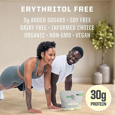 Sunwarrior Organic Vegan Protein Powder, Vanilla — 4.96 lbs, 30g Protein, 6g BCAAs per Serving.