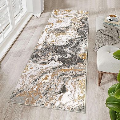 Marble Washable Rug for Living Room Kitchen Bedroom