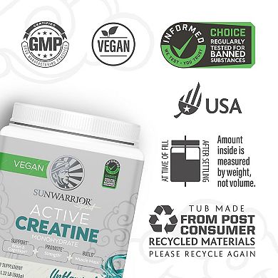 Sunwarrior Active Creatine Unflavored — 600 g (120 Servings).