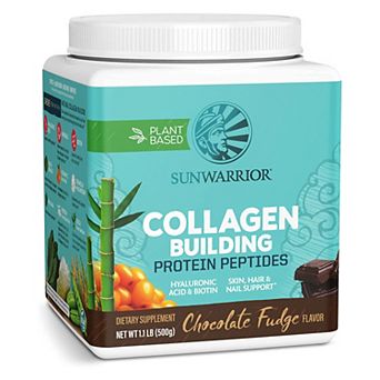 Sunwarrior Vegan Collagen-Building Protein Powder, Chocolate Fudge, Biotin & Vitamin C, 500 gr.