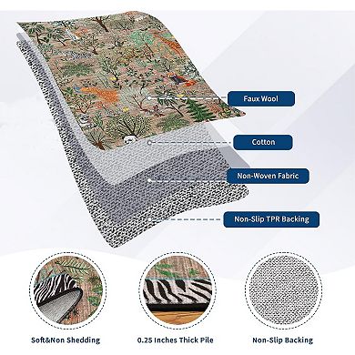 Jungle Runner Rug, Washable Stain-Resistant Low Pile Rug for Hallway Kitchen Bedroom