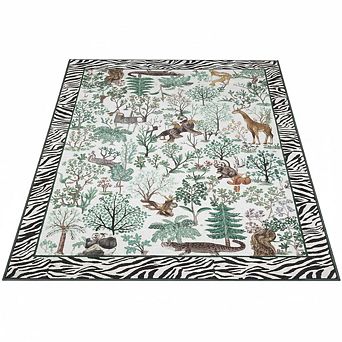 Jungle Runner Rug, Washable Stain-Resistant Low Pile Rug for Hallway Kitchen Bedroom