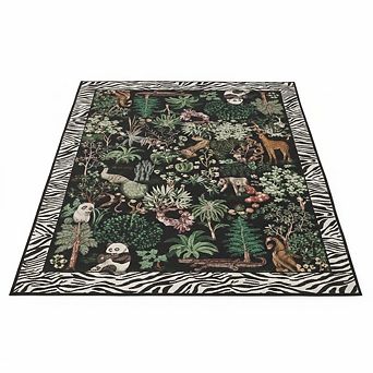 Jungle Runner Rug, Washable Stain-Resistant Low Pile Rug for Hallway Kitchen Bedroom