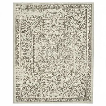 Vintage Floral Refined Area Rug, Elegant Thin Carpet, Easy to Clean，Living Room, Bedroom, Office