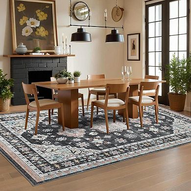 Vintage Washable Rug for Living Room Dining Bedroom