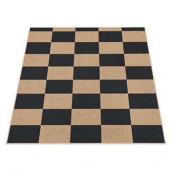 Indoor Rugs，Checkered Easy Jute Rug，Washable，Modern Geometric Area Rug