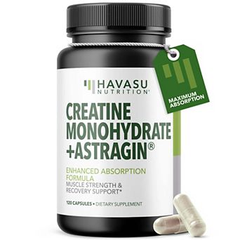 Havasu Nutrition Creatine + AstraGin 120 Count Capsules.