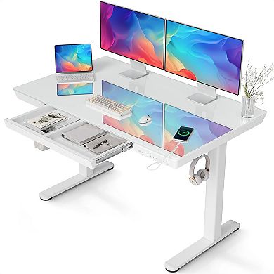 Adjustable height computer desk