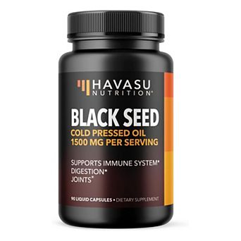 Havasu Nutrition Cold-Pressed Black Seed Oil Softgels, 90 Count — Immune, Joint & Skin Support