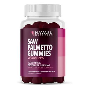Havasu Nutrition Saw Palmetto for Women with 2500 mcg Biotin — 120 Vegan Hair, Skin & Nails Gummies.
