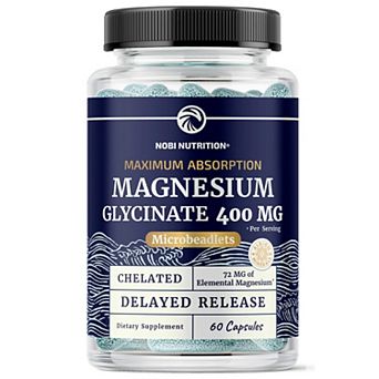 Nobi Nutrition Magnesium Glycinate 400 mg — TRAACS Chelate, 60 Capsules