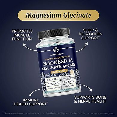 Nobi Nutrition Magnesium Glycinate 400 mg — TRAACS Chelate, 60 Capsules