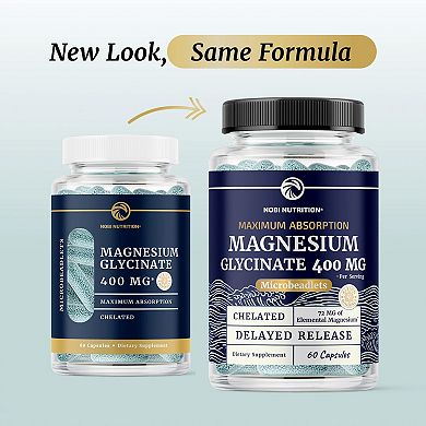 Nobi Nutrition Magnesium Glycinate 400 mg — TRAACS Chelate, 60 Capsules
