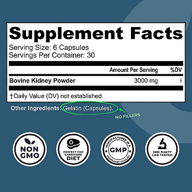 Bovine Kidney Capsules, 180ct