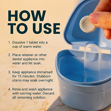 M3 Naturals Retainer Cleaner Tablets Mint 120 Count