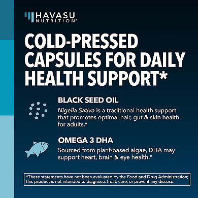 Havasu Nutrition Black Seed Oil + DHA Liquid Capsules, 60 ct.