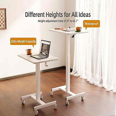 Standing mobile computer desk