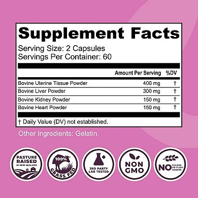 Beef Organs For Women Capsules, 120ct