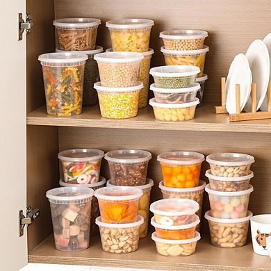 24-Pack Plastic Deli Food Containers with Lids, 832 oz Airtight Storage Set