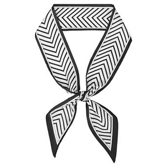 Women's Skinny Stripes Scarf, 3.54"x55.11" Silky Satin 50s Neckerchief Scarves for Handbag Necktie