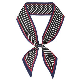 Women's Skinny Stripes Scarf, 3.54"x55.11" Silky Satin 50s Neckerchief Scarves for Handbag Necktie