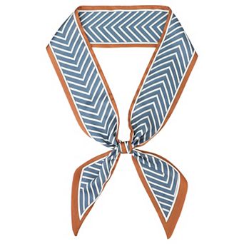 Women's Skinny Stripes Scarf, 3.54"x55.11" Silky Satin 50s Neckerchief Scarves for Handbag Necktie