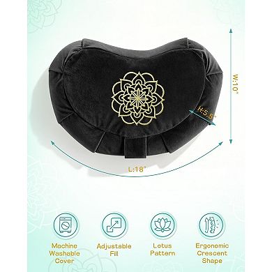 Ergonomic Meditation Cushion with Buckwheat Hull Filling