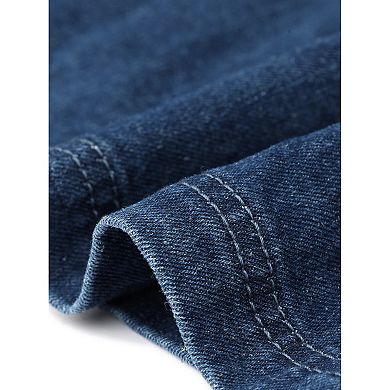 Women's Plus Size Denim Overall Shorts Adjustable Straps with Pocket Jumpsuit Jean Overalls Shorts