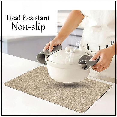 Faux Leather Placemats - Stain and Heat Resistant, Non Slip, Wipeable - Set of 4
