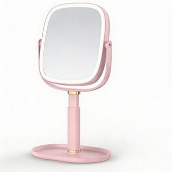 Adjustable Height 1X/20X Magnifying Vanity Mirror with Tray & Phone Holder
