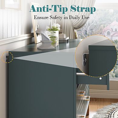 Merax Modern 6 Drawer Dresser Mid Century Style & Heavy Duty Storage