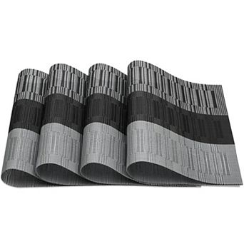 Placemats Set of 4 Heat-Resistant Washable Place Mats Non-Slip Vinyl Woven Table Mats