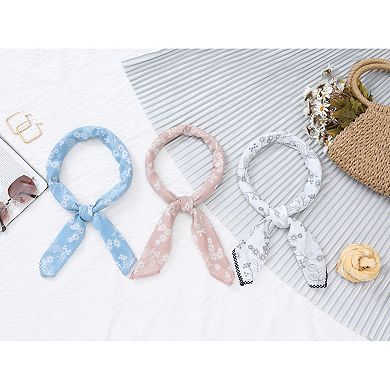 Women's Line Chrysanthemum Pattern Scarf Square 26.7''X26.7'' Elegant Neck Scarves