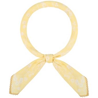 Women's Line Chrysanthemum Pattern Scarf Square 26.7''X26.7'' Elegant Neck Scarves