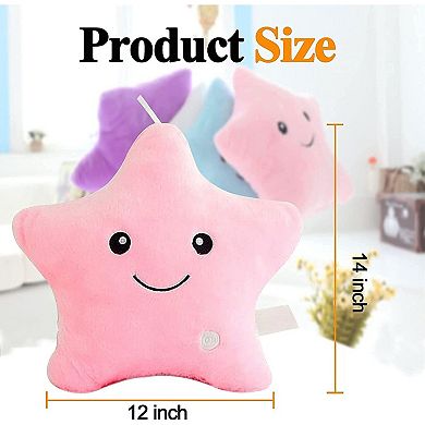 Glowing Star Pillow for Kids - Soft, Plush, Color-Changing, Decorative