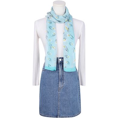 Women's Floral Vintage Scarf, Silky Lightweight Sunscreen Neckerchief Head Wrap Bandanas