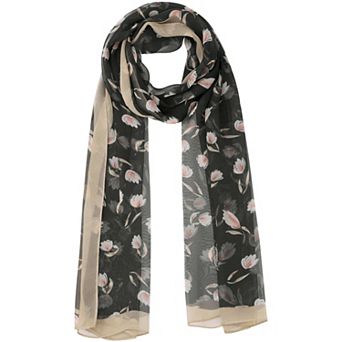 Women's Floral Vintage Scarf, Silky Lightweight Sunscreen Neckerchief Head Wrap Bandanas
