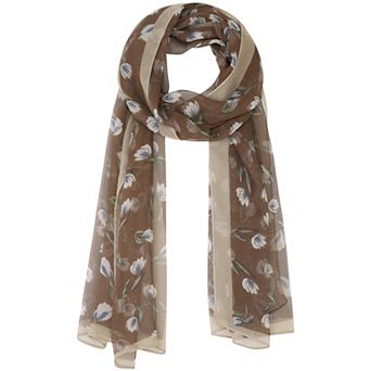 Women's Floral Vintage Scarf, Silky Lightweight Sunscreen Neckerchief Head Wrap Bandanas