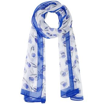 Women's Floral Vintage Scarf, Silky Lightweight Sunscreen Neckerchief Head Wrap Bandanas