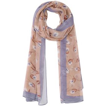 Women's Floral Vintage Scarf, Silky Lightweight Sunscreen Neckerchief Head Wrap Bandanas