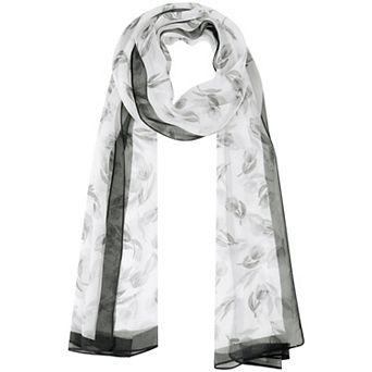 Women's Floral Vintage Scarf, Silky Lightweight Sunscreen Neckerchief Head Wrap Bandanas