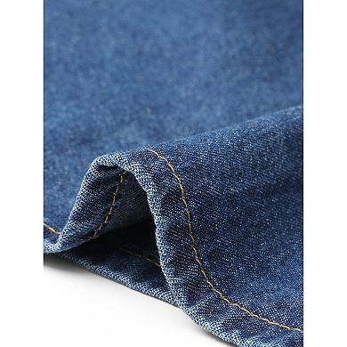 Women's Plus Size Denim Dress Sleeveless Babydoll Button Down Midi Jean Dresses Summer