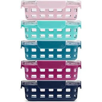 10 pc Glass Food Storage Set with Silicone Sleeves and Airtight Lids